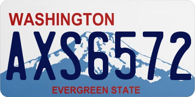 WA license plate AXS6572