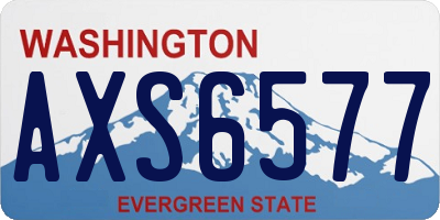 WA license plate AXS6577