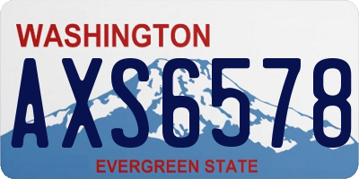 WA license plate AXS6578
