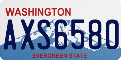 WA license plate AXS6580
