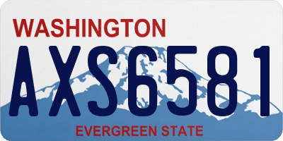 WA license plate AXS6581