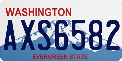 WA license plate AXS6582