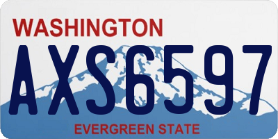 WA license plate AXS6597