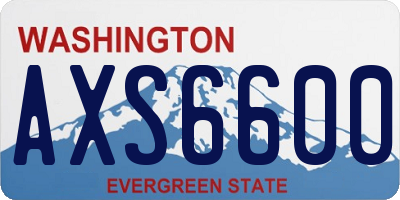 WA license plate AXS6600