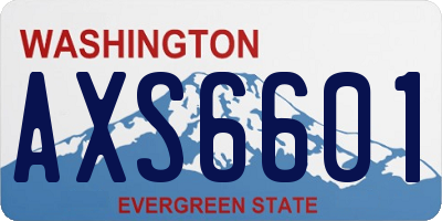 WA license plate AXS6601
