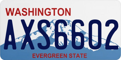 WA license plate AXS6602