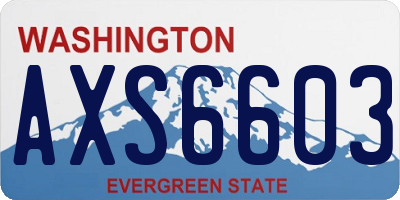 WA license plate AXS6603