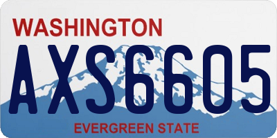 WA license plate AXS6605