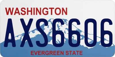 WA license plate AXS6606