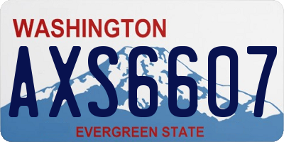 WA license plate AXS6607