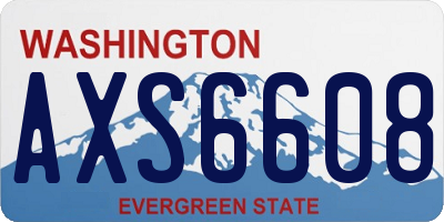 WA license plate AXS6608