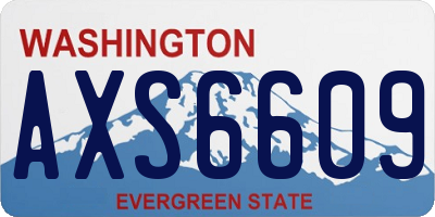 WA license plate AXS6609