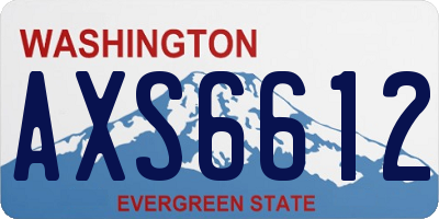 WA license plate AXS6612