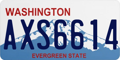 WA license plate AXS6614