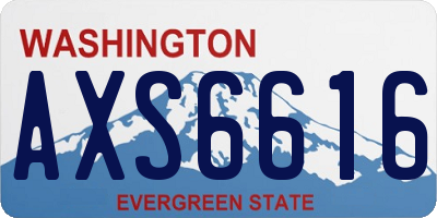 WA license plate AXS6616