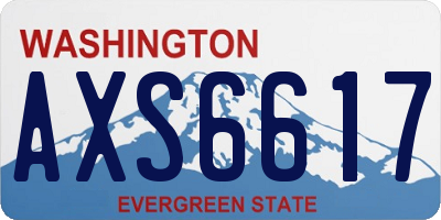 WA license plate AXS6617
