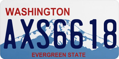 WA license plate AXS6618