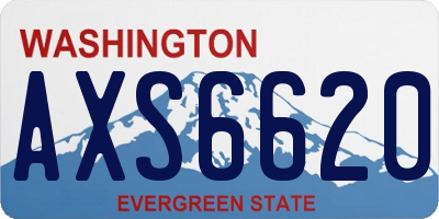 WA license plate AXS6620