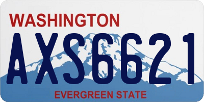 WA license plate AXS6621