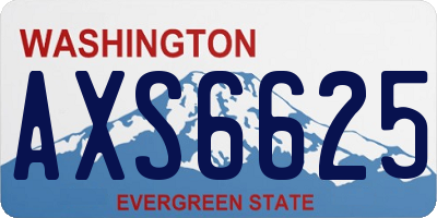 WA license plate AXS6625