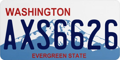 WA license plate AXS6626