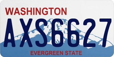 WA license plate AXS6627