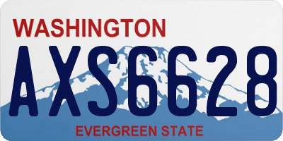 WA license plate AXS6628