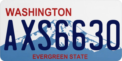 WA license plate AXS6630