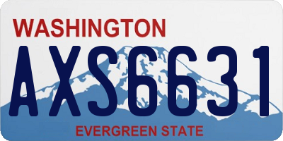 WA license plate AXS6631