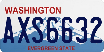 WA license plate AXS6632