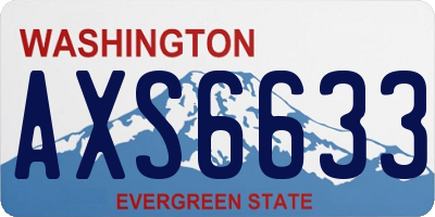 WA license plate AXS6633