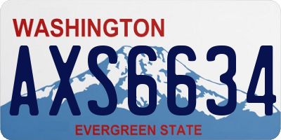 WA license plate AXS6634