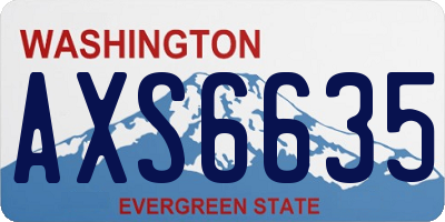 WA license plate AXS6635