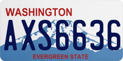 WA license plate AXS6636