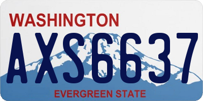 WA license plate AXS6637
