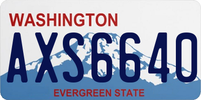 WA license plate AXS6640