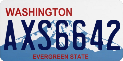 WA license plate AXS6642