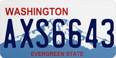 WA license plate AXS6643