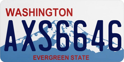 WA license plate AXS6646