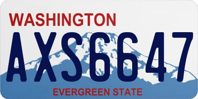 WA license plate AXS6647