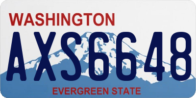WA license plate AXS6648