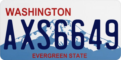 WA license plate AXS6649