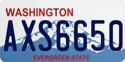 WA license plate AXS6650