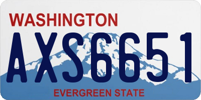 WA license plate AXS6651