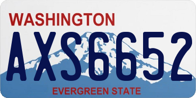 WA license plate AXS6652