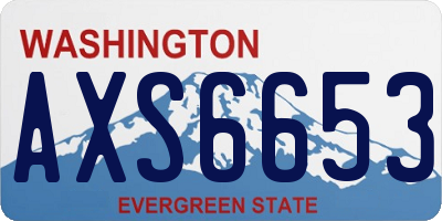 WA license plate AXS6653