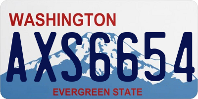 WA license plate AXS6654