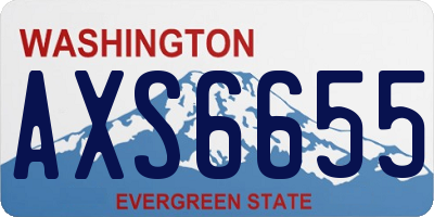 WA license plate AXS6655