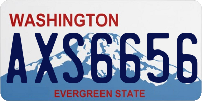 WA license plate AXS6656