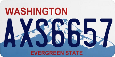 WA license plate AXS6657